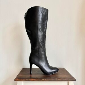 black leather knee-high boots size 9